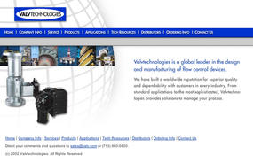Valve Products Web Site Design valve manufacturer web design valve product web site Web Design